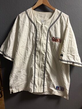 Rare Vintage Russell Athletic Giants Full Zip Up Jersey Mens Size XL